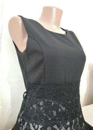 Сукня чорна комбінована з гіпюром8 фото
