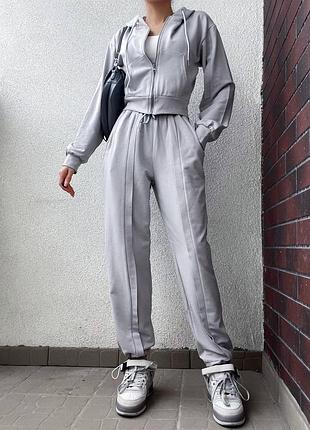 670 грн🖤спортивний прогулянковий костюм джогери кофта худі капюшоном на змійці
