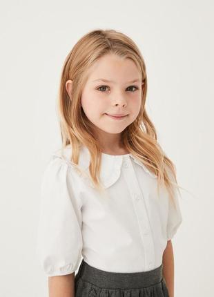 Хлопковая богатая стрейч премиум-класса pretty collar school блузка (3-14 роки1 фото