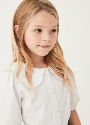 Хлопковая богатая стрейч премиум-класса pretty collar school блузка (3-14 роки3 фото