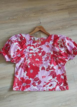 100% бавовна, рожева блуза. сорочка. рукава ліхтарики. 🌺