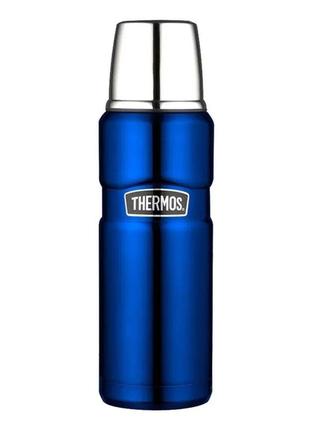 Термос thermos stainless steel flask 470 мл голубой металлик metallic blue (170016)