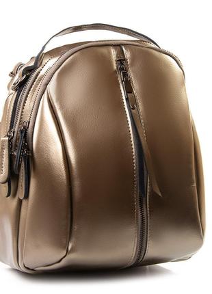 Женская сумка-рюкзак из натуральной кожи podium p89 8950 silver-серая