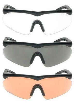 Очки баллистические swiss eye raptor black тактические очки тактические военные очки со сменными линзами2 фото