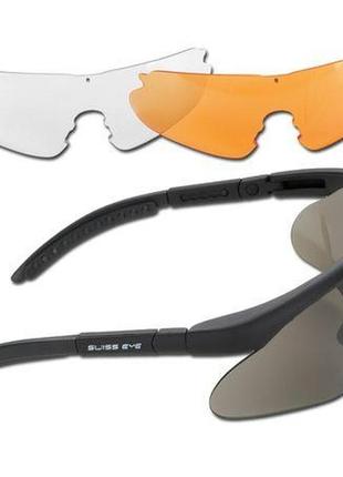 Очки баллистические swiss eye raptor black тактические очки тактические военные очки со сменными линзами1 фото