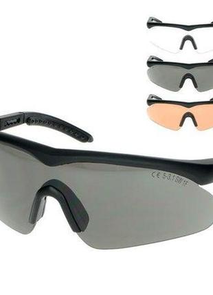 Очки баллистические swiss eye raptor black тактические очки тактические военные очки со сменными линзами8 фото