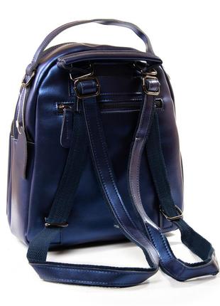 Женская сумка-рюкзак из натуральной кожи podium p89 8950 синяя2 фото