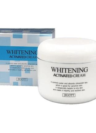 Освітлювальний крем для обличчя jigott whitening activated cream, 100 мл