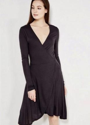 Шикарное чёрное платье на запах vero moda♟1 фото
