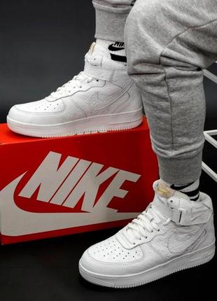 Мужские кроссовки nike air force 1 high white x lv 40-41-42-43-44-454 фото