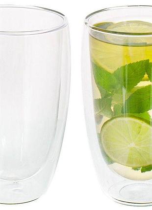 Набор стаканов с двойными стенками 2 шт. 450 мл bonadi 599-105