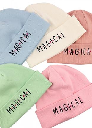 Шапка з подвійного трикотажу в рубчик для дівчинки