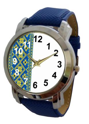 Часы женские наручные вышиванка желто-синяя