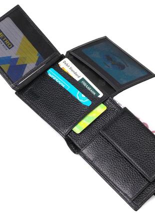 Компактний і водночас місткий гаманець для чоловіків із натуральної шкіри bond 21996 чорний6 фото