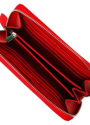 Яркое женское портмоне на молнии из натуральной кожи tony bellucci 21972 красный4 фото