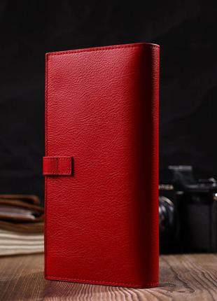 Вертикальное тонкое портмоне для женщин из натуральной кожи tony bellucci 22035 красный8 фото