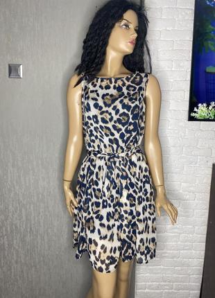 Платье миди платье у леопардовый принт even &amp; dod, l1 фото