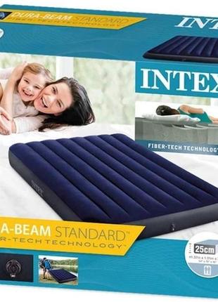 Матрац (ліжко надувне) (матрас)  надувний intex 152 x 203 x 25 см двомісний intex 647594 фото