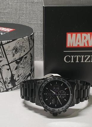 Чоловічий годинник часы citizen eco-drive ca0297-52w 200m chronograph black panther marvel новий7 фото