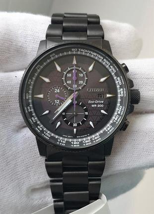 Чоловічий годинник часы citizen eco-drive ca0297-52w 200m chronograph black panther marvel новий
