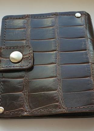 Чоловічий гаманець (портмоне) зі шкіри крокодила5 фото