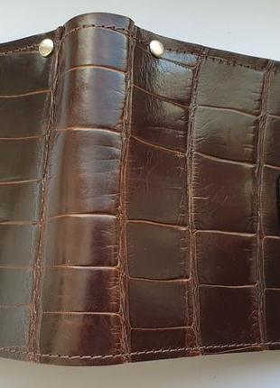 Чоловічий гаманець (портмоне) зі шкіри крокодила4 фото