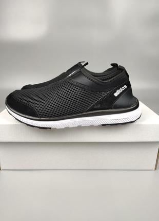 Слипоны adidas черно-белые сетка лето 36-412 фото