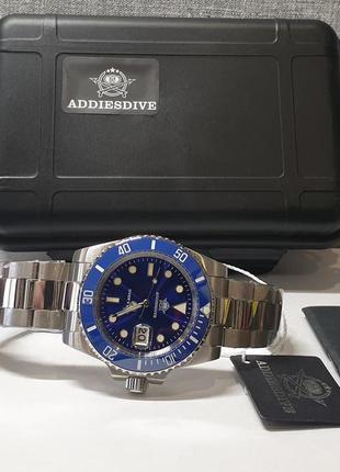 Чоловічий годинник часы addiesdive 40.5мм 200м diver's blue нові2 фото