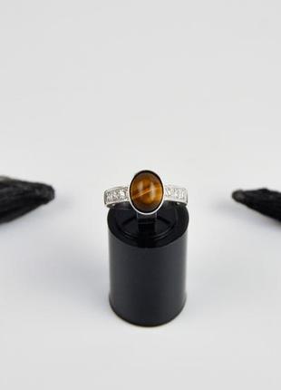 Серебряное кольцо тигровый глаз арт. 77915