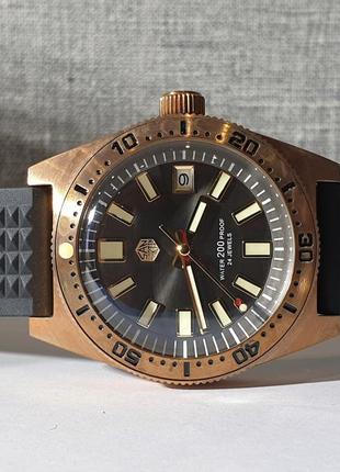 Чоловічий годинник часы san martin automatic 62mas nh35 sapphire 200m bronze