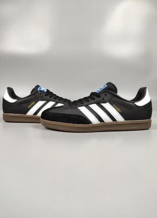 Кроссовки женские подростковые adidas samba vegan black white5 фото