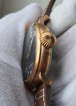 Чоловічий годинник часы tandorio automatic pilot sapphire bronze 100m 46.5mm нові