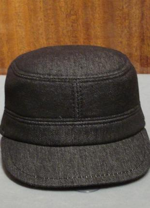 Теплая черная джинсовая кепка-немка dac