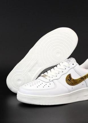 Женские кроссовки nike air force 1 low white brown 36-37-38-38.5-39-40-41