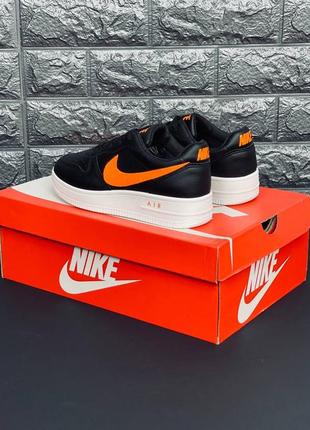 Nike кроссовки с белой подошвой и оранжевыми вставками подростковые 36-4010 фото