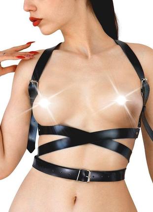 Шкіряна портупея art of sex - melani leather harness, чорна l-2xl ( so8299 )