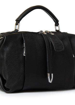 Жіноча шкіряна сумка з однією короткою ручкою alex rai 8762-9 black