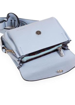 Женская кожаная сумка кросс-боди karya 2416-101 голубая7 фото