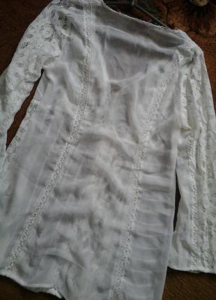 Блуза-туника с кружевом4 фото