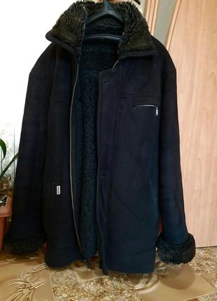 Дубленка искусственная мужская куртка черного размера6 фото