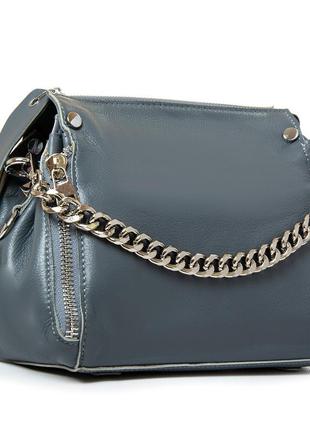 Женская кожаная маленькая сумка на цепочке alex rai 8844-9 blue