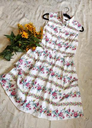 Платье в винтажном стиле в цветочный принт uk 142 фото