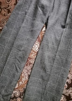Сірі кюлоти в клітку віскоза класичні бриджі штани штани широкі4 фото