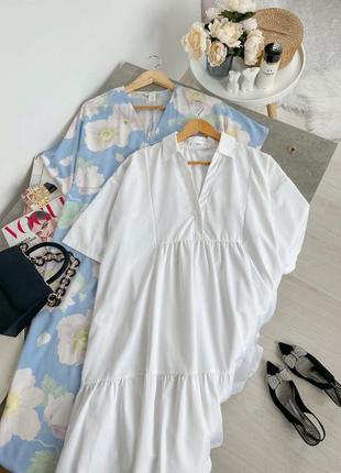 Белое платье свободного кроя от mango6 фото