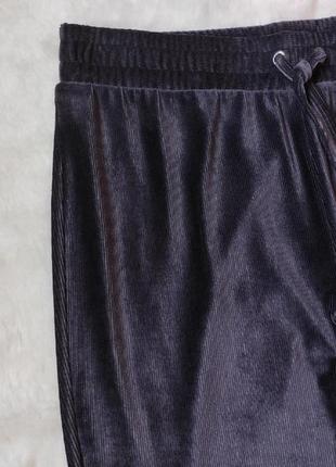 Чорні графіт домашні спортивні штани з манжетами вельвет оксамитові стрейч батал4 фото