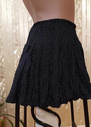 Спідниця чорна у білий горошок, 100 % бавовна, трикотаж