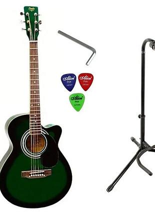 Набор акустическая гитара bandes ag-851c gl 39+ стойка + медиаторы
