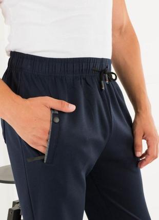 Стильные синие мужские спортивные штаны большой размер батал3 фото