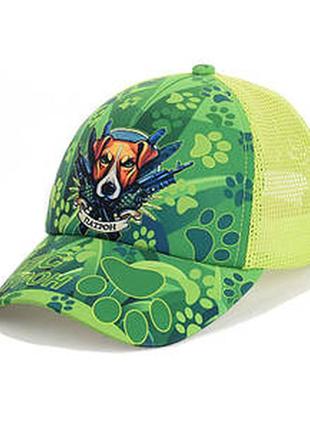 Детская кепка c сеткой "пес патрон" салатовый