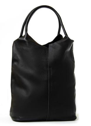 Жіноча шкіряна велика сумка-шопер alex rai 8920-9 black
